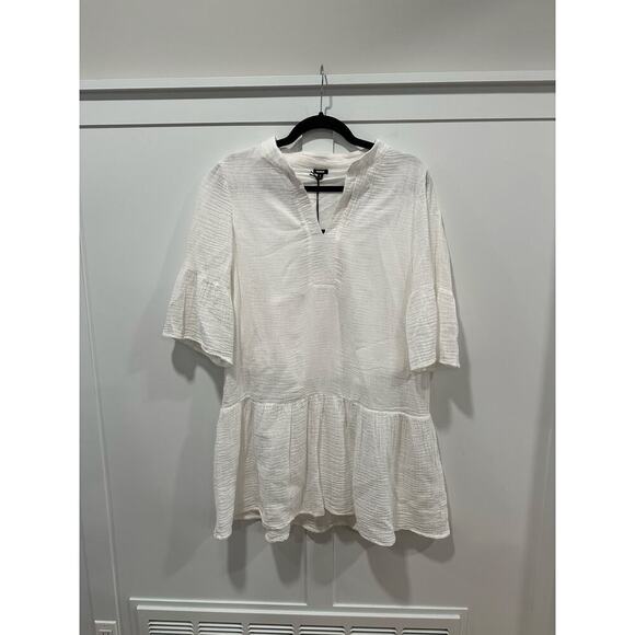 NWT Monrow Easy Mini Cotton Guaze Bell Sleeve Dress Size S - Picture 3 of 6
